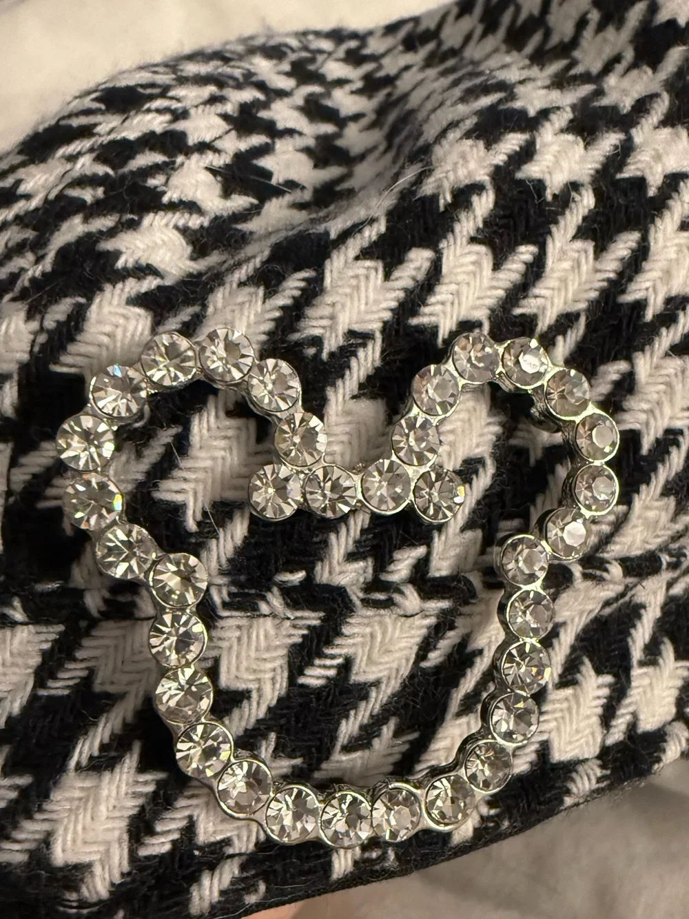 Disneyland Houndstooth Newsboy Cap with Mickey Rhinestone Brooch